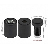 4 pc Black Tone Stainless Steel Standoff Small 1/2 x 3/4